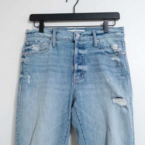 Mother Denim Scrapper Ankle Straight Leg Jeans in Wicked Wild Calling 26 - Picture 9 of 11